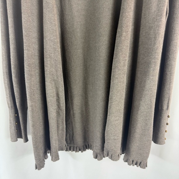 NWT Joseph A light  Brown Ruffled Cardigan SizeM - Picture 4 of 13